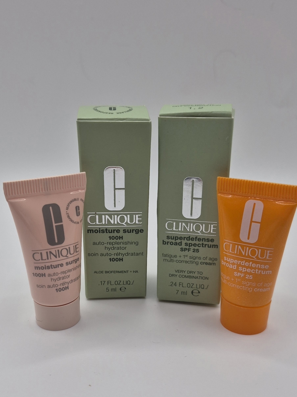 Clinique Trial Size Skin Care Duo Of Moisture Surge And Super Dense Products